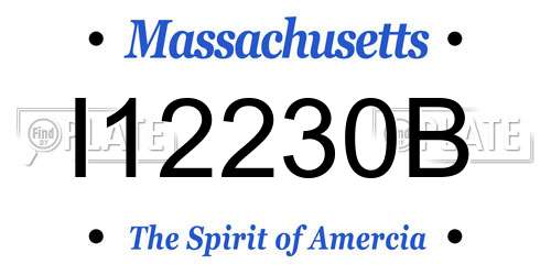 I12230B Massachusetts License Plate