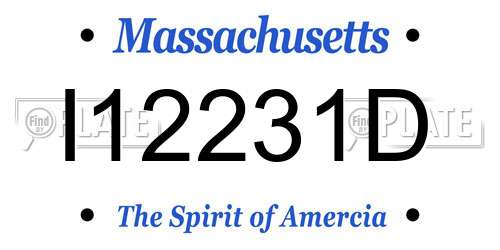 I12231D Massachusetts License Plate