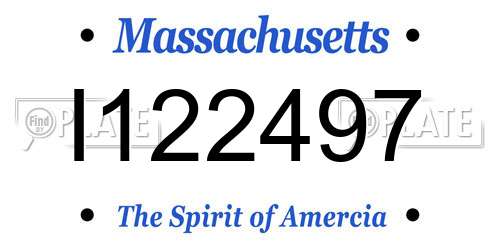 I122497 Massachusetts License Plate