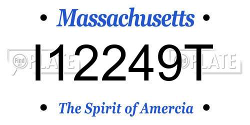 I12249T Massachusetts License Plate