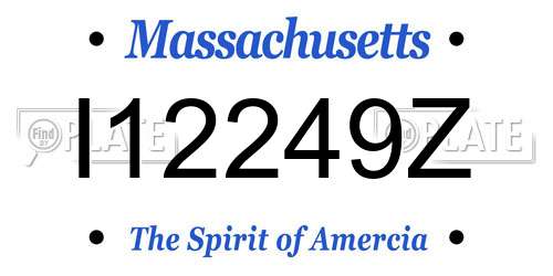 I12249Z Massachusetts License Plate