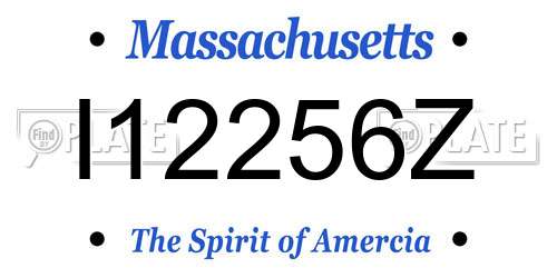 I12256Z Massachusetts License Plate