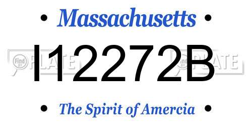 I12272B Massachusetts License Plate