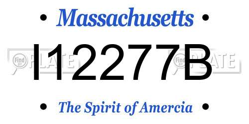 I12277B Massachusetts License Plate