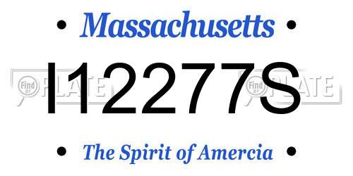 I12277S Massachusetts License Plate