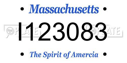 I123083 Massachusetts License Plate