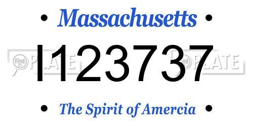 I123737 Massachusetts License Plate