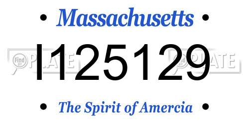 I125129 Massachusetts License Plate