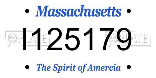 I125179 Massachusetts License Plate