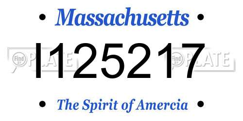 I125217 Massachusetts License Plate