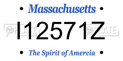 I12571Z Massachusetts License Plate