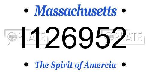 I126952 Massachusetts License Plate