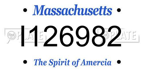 I126982 Massachusetts License Plate