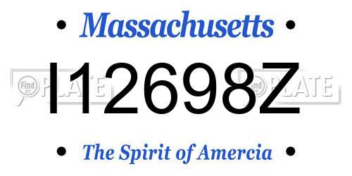 I12698Z Massachusetts License Plate