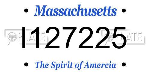 I127225 Massachusetts License Plate