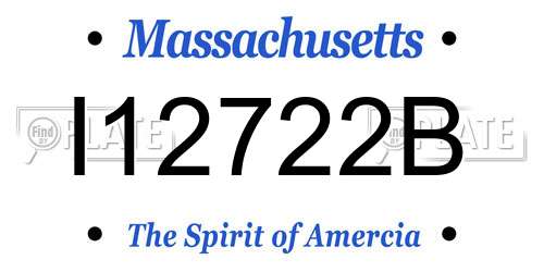 I12722B Massachusetts License Plate