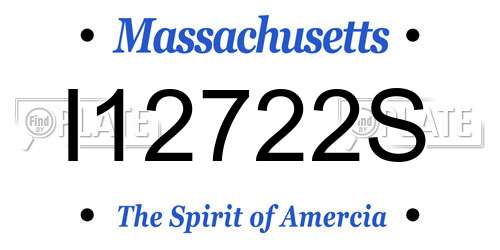 I12722S Massachusetts License Plate