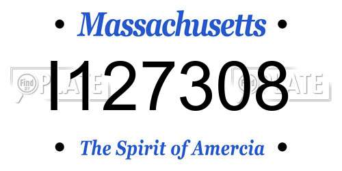 I127308 Massachusetts License Plate