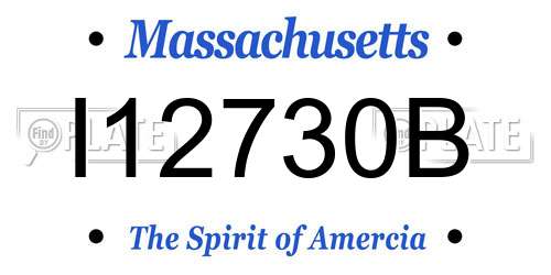 I12730B Massachusetts License Plate