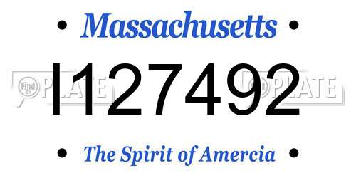 I127492 Massachusetts License Plate