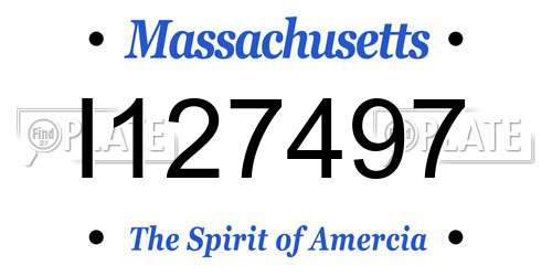 I127497 Massachusetts License Plate