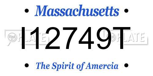 I12749T Massachusetts License Plate