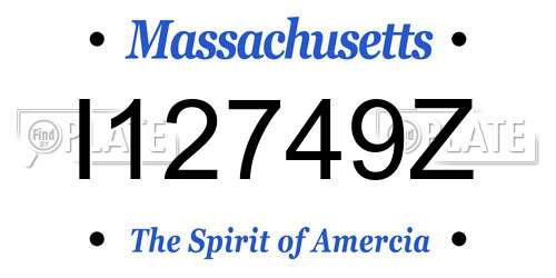 I12749Z Massachusetts License Plate