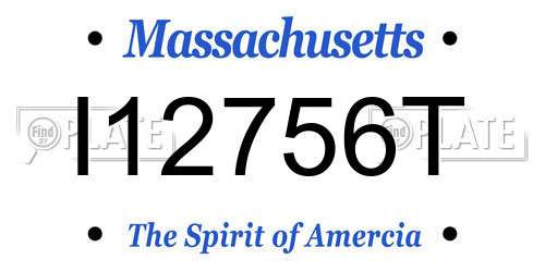 I12756T Massachusetts License Plate