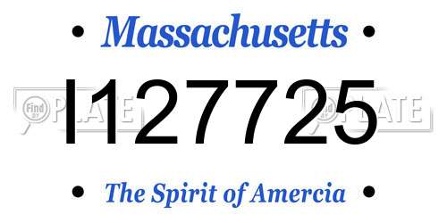 I127725 Massachusetts License Plate