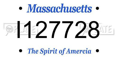 I127728 Massachusetts License Plate