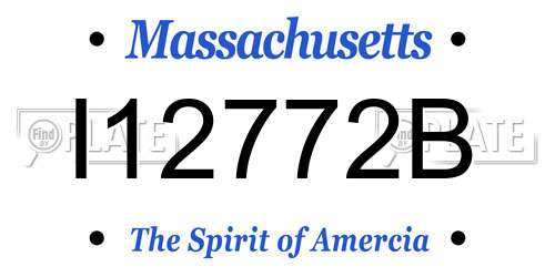 I12772B Massachusetts License Plate