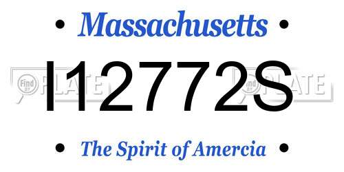 I12772S Massachusetts License Plate