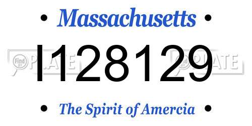 I128129 Massachusetts License Plate