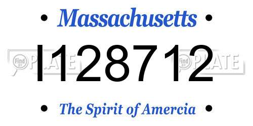 I128712 Massachusetts License Plate