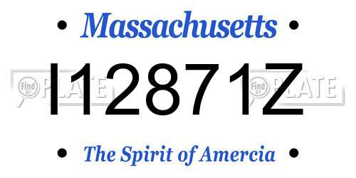 I12871Z Massachusetts License Plate
