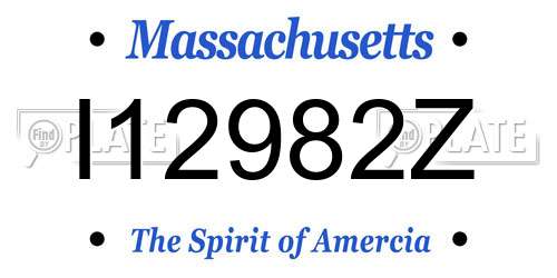 I12982Z Massachusetts License Plate