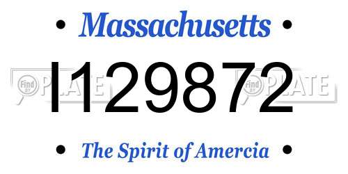 I129872 Massachusetts License Plate
