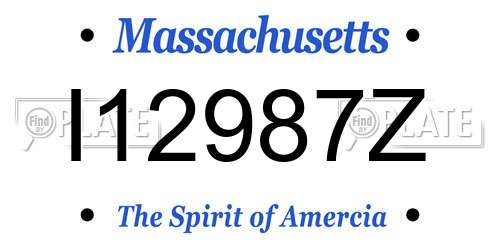 I12987Z Massachusetts License Plate