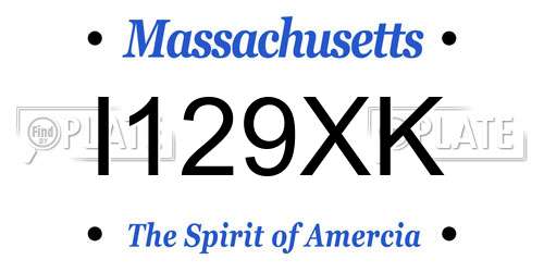 I129XK Massachusetts License Plate
