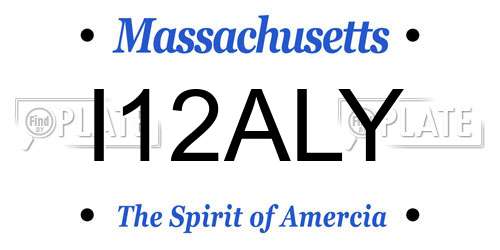 I12ALY Massachusetts License Plate