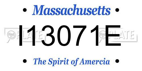 I13071E Massachusetts License Plate