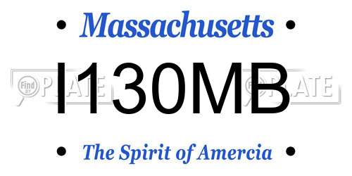 I130MB Massachusetts License Plate