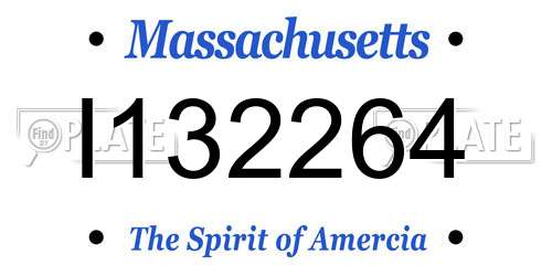 I132264 Massachusetts License Plate