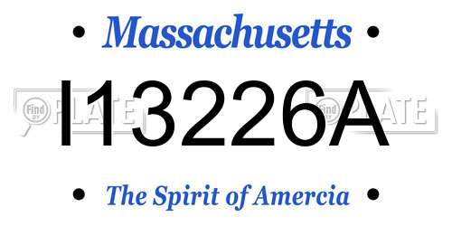 I13226A Massachusetts License Plate