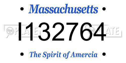 I132764 Massachusetts License Plate