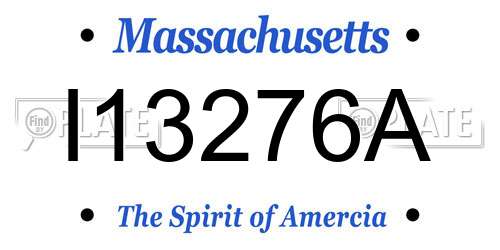 I13276A Massachusetts License Plate