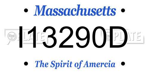 I13290D Massachusetts License Plate