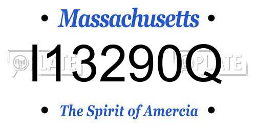 I13290Q Massachusetts License Plate