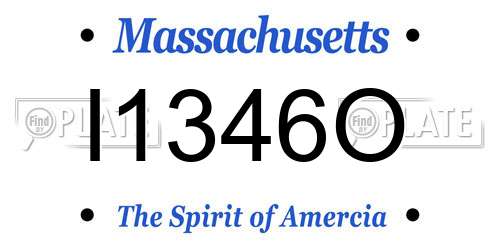 I1346O Massachusetts License Plate