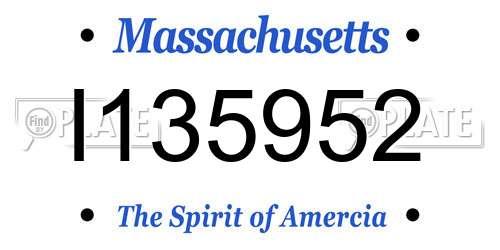 I135952 Massachusetts License Plate